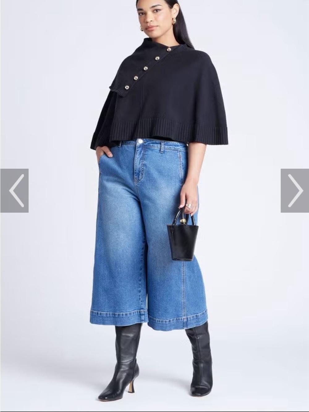 ELOQUII Medium Wash Denim Culotte